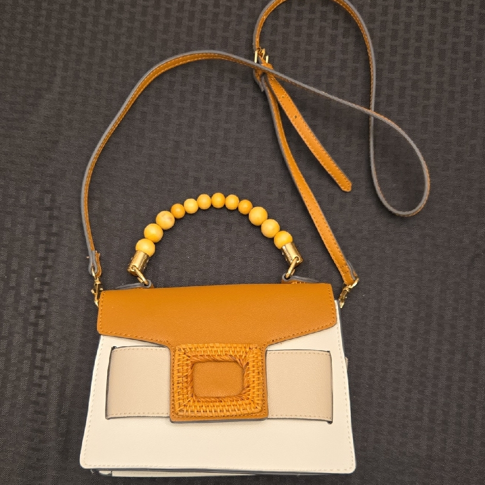 ALDO Tan & Cream Structured Crossbody Satchel